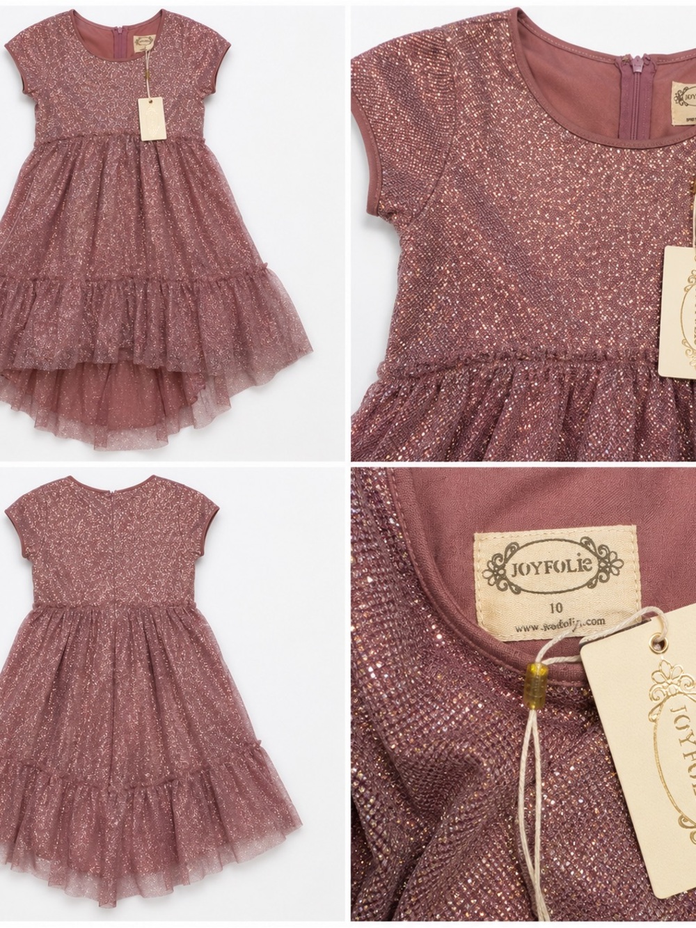NWT Joyfolie Girls dress Size 10 Mauve